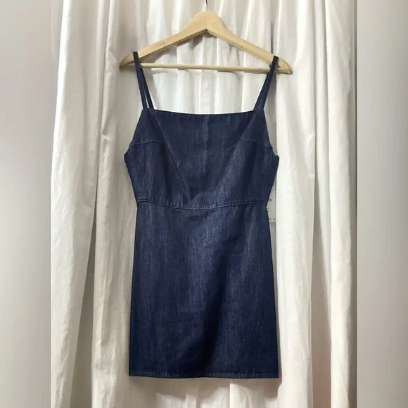 ZARA SHORT DENIM TRF DRESS, NAVY BLUE!